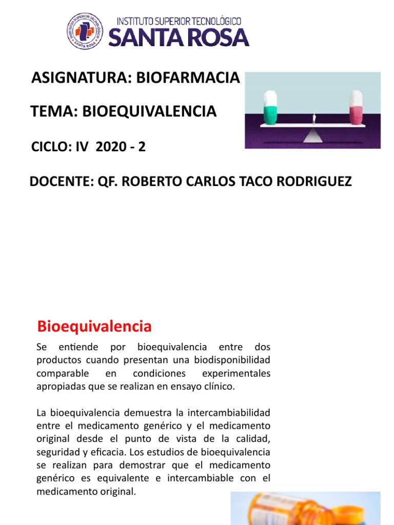 Biofaramcia Bioequivalencia 3 | PDF | Droga generica | Medicamentos con ...