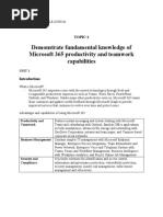 Demonstrate Fundamental Knowledge of Microsoft 365 Productivity and Teamwork Capabilities