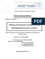 Politique de L'économie Sociale Et Défi Du Développement Humain Au Maroc