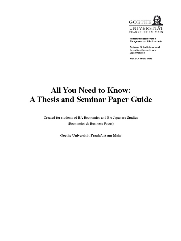 All You Need To Know: A Thesis and Seminar Paper Guide | PDF | Thesis ...