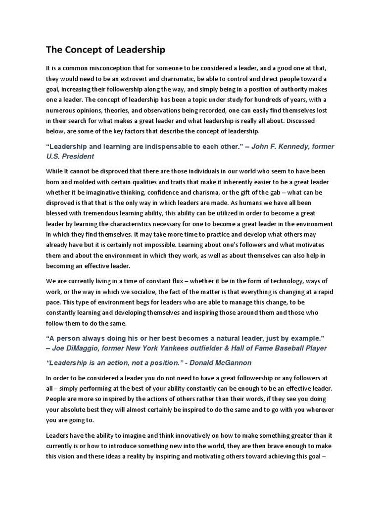 Understanding Leadership Concepts | PDF | Servant Leadership | Charisma