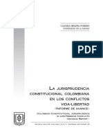 A Jurisprudencia Constitucional Colombiana EN LOS Conflictos Vida Libertad