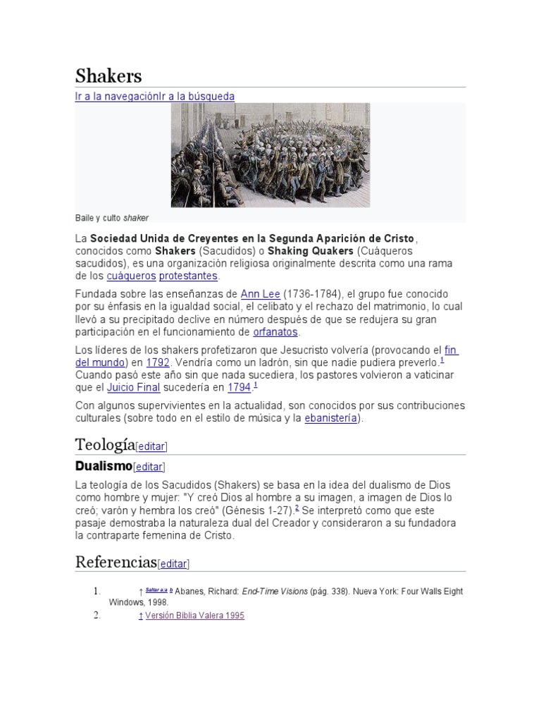 Shakers | PDF | Religión y espiritualidad