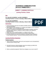Fou105 Business Communication 2019-20 TRIMESTER 2: Assessment 1: Learning Portfolio Learning Portfolio 4 Guide