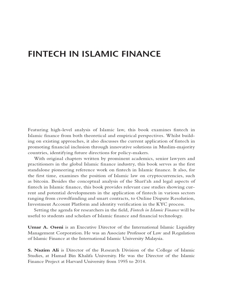 Fintech in Islamic Finance PDF | PDF | Islamic Banking And Finance |  Financial Technology