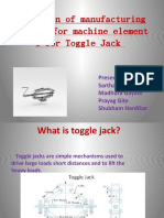Selection of Manufacturing Methods For Machine Element S For Toggle Jack