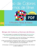 Bingo de Colores y Formas de Elmer by Rukkia (A4) PDF