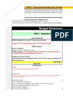 Budget Worksheet: PART 2. September To April After Grade 12