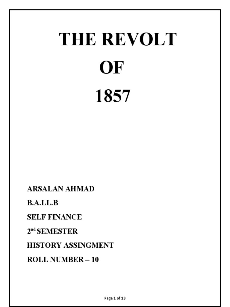 The Revolt | PDF | Indian Rebellion Of 1857 | British Raj