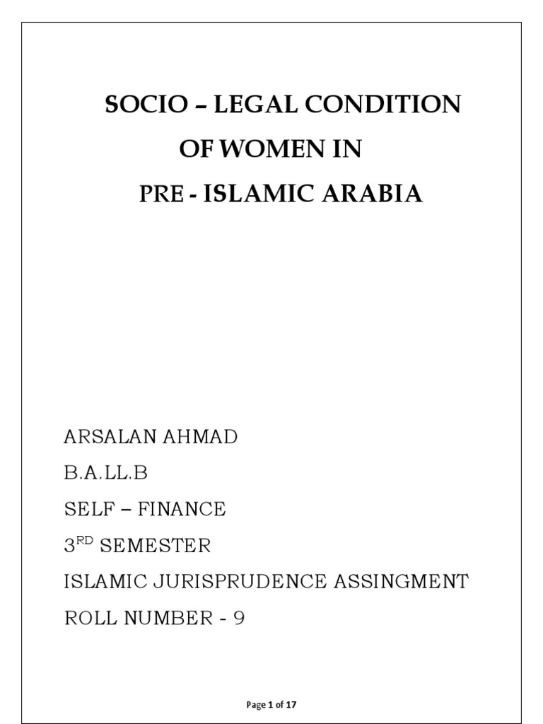 Women's Status in Pre-Islamic Arabia | PDF | Prophets And Messengers In ...