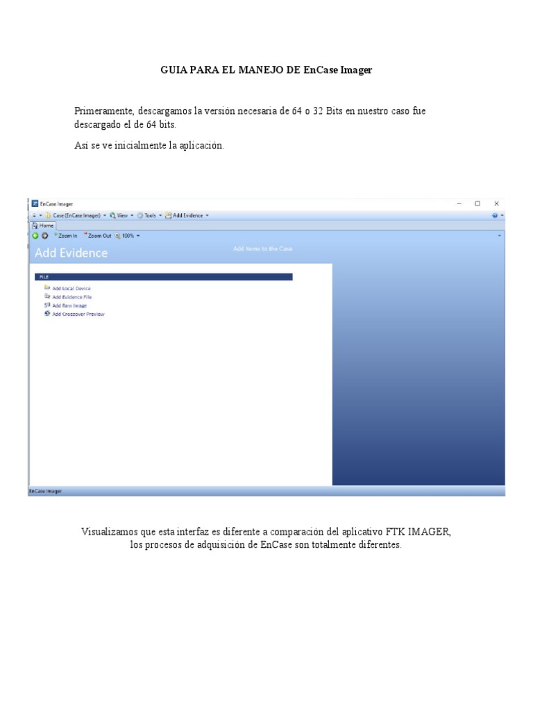 Guía de Uso de EnCase Imager | PDF | Poco | Archivo de computadora