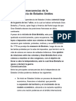 Causas y Consecuencias de La Independencia de Estados Unidos