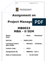 Assignment On Project Management MB0033 Mba - Ii Sem