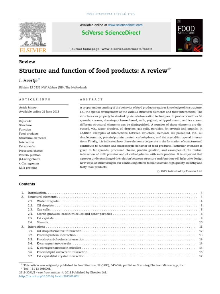 Food Structure and Function Review | PDF | Emulsion | Chemistry