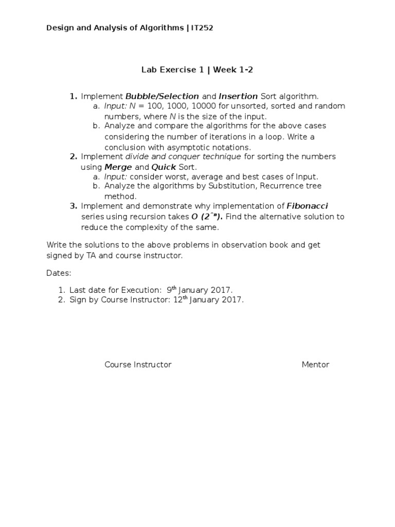 Algorithms Lab: Sorting & Recursion Analysis | PDF