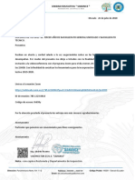 Oficio Socializacion Incorporacion Bachilleres - Terceros Bgu y BT PDF