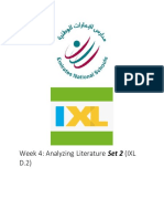 Week 4: Analyzing Literature Set 2 (IXL D.2)