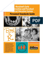Personnel Standards Guide: Maryland's Early Intervention and Preschool Special Education System