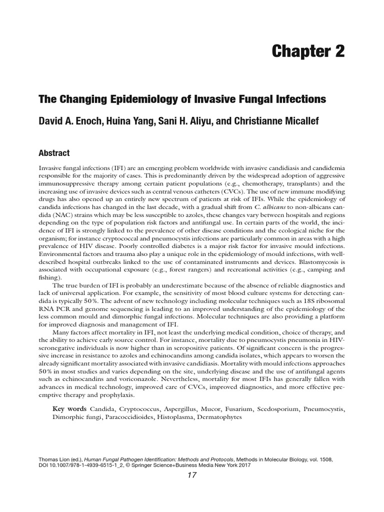 The Changing Epidemiology of Invasive Fungal Infections | PDF | Candida ...