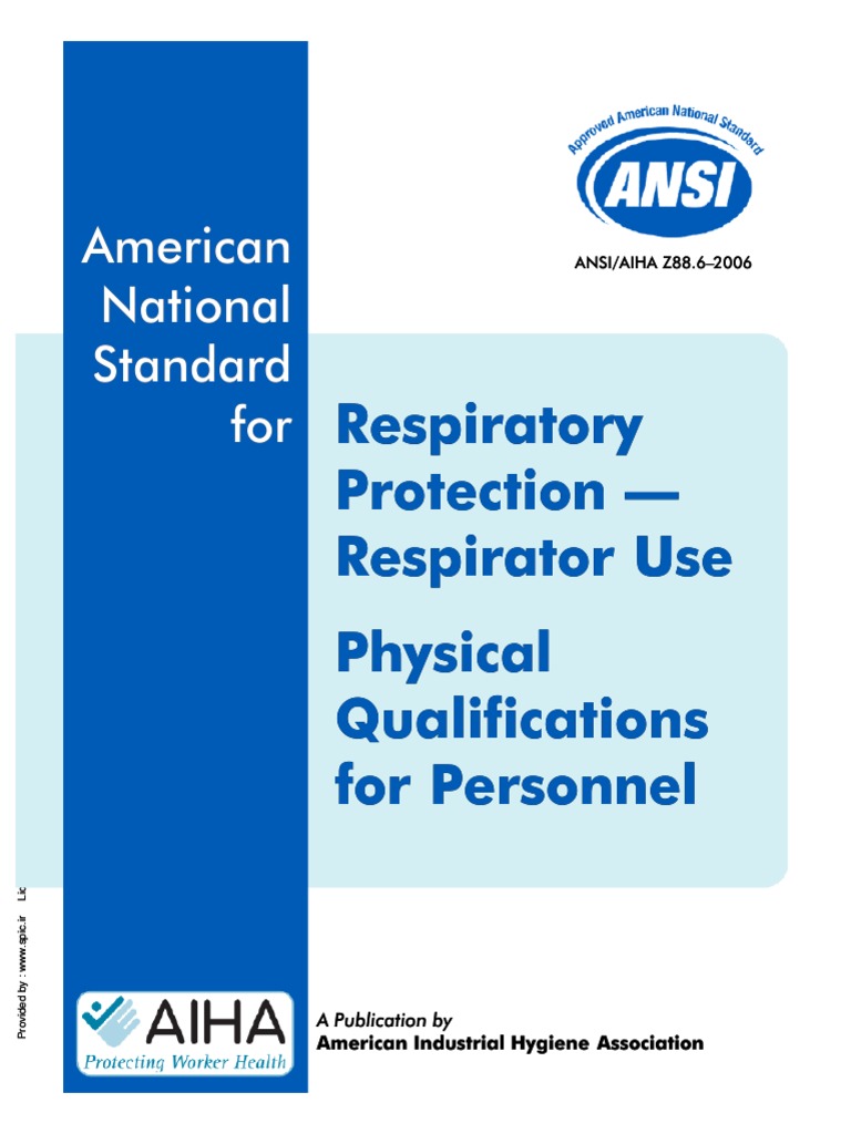 ANSI-AIHA Z88.6-2006 Respiratory Protection PDF | PDF | Health ...