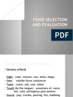 FOOD SELECTION AND EVALUATION
