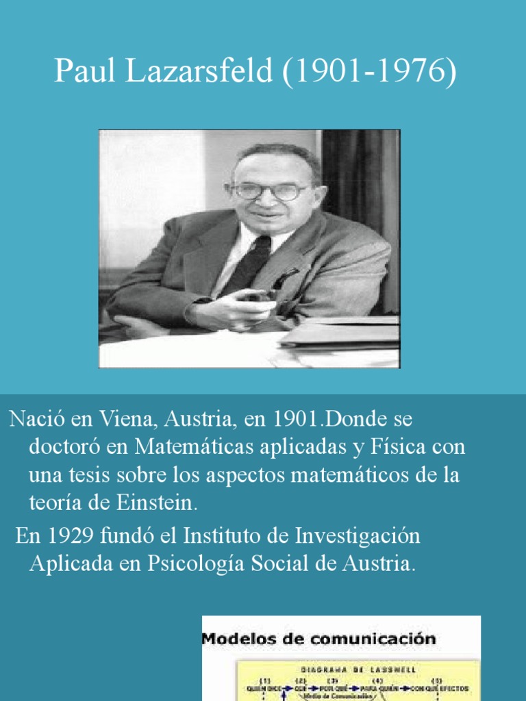 Influencia de Paul Lazarsfeld PDF Academia Conceptos psicologicos