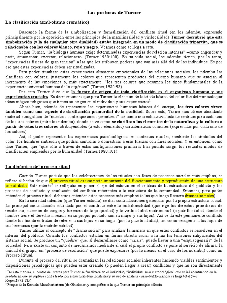 El Proceso Ritual según Victor Turner | PDF | Conflicto (proceso ...