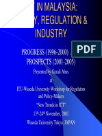 Ict in Malaysia: Policy, Regulation & Industry