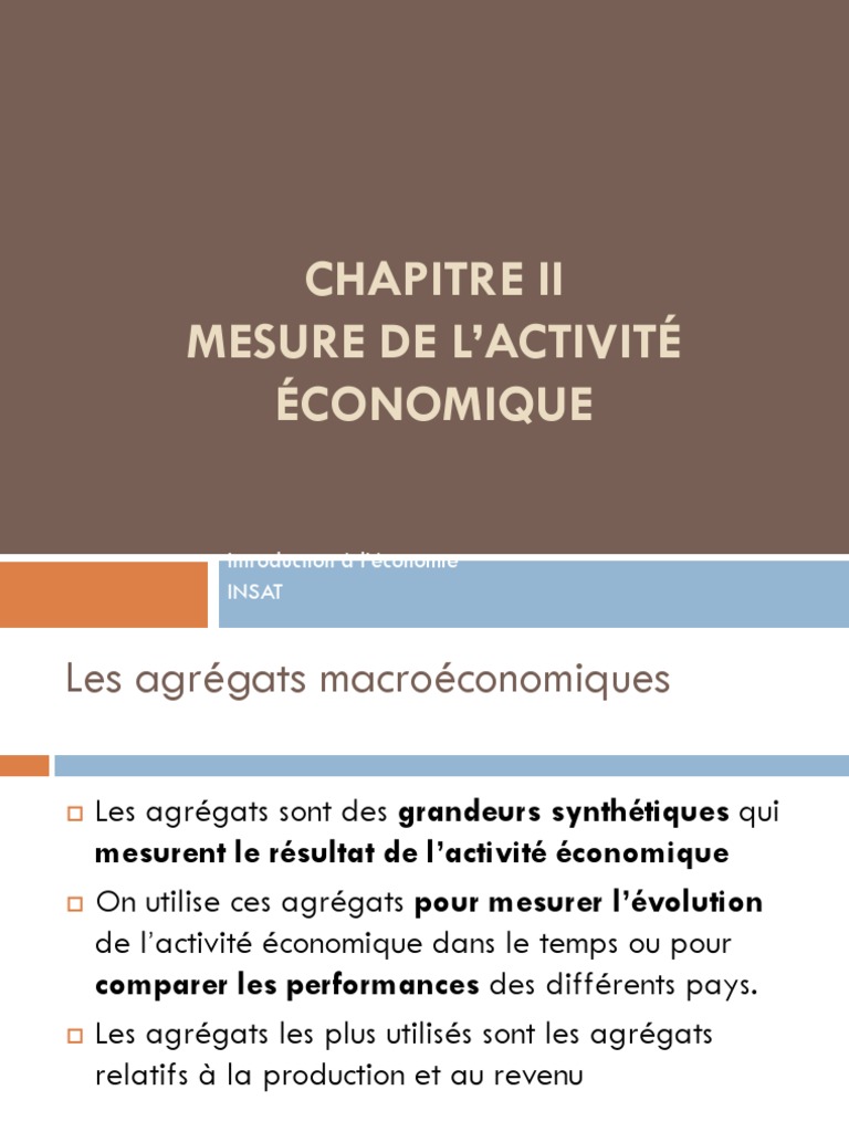 Mesure de l'Activité Économique | PDF | Revenu brut | Produit intérieur ...
