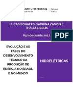 Evolução e As Fases Do Desenvolvimento Técnico Da Produção de Energia No Brasil e No Mundo - Hidrelétricas