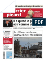 La Une du Courrier Picard du 15 janvier 2011