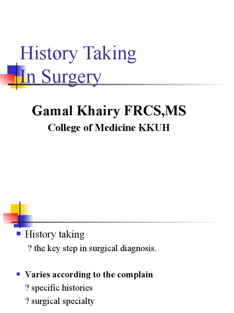 Surgical History Taking Essentials Pdf Pain Surgery