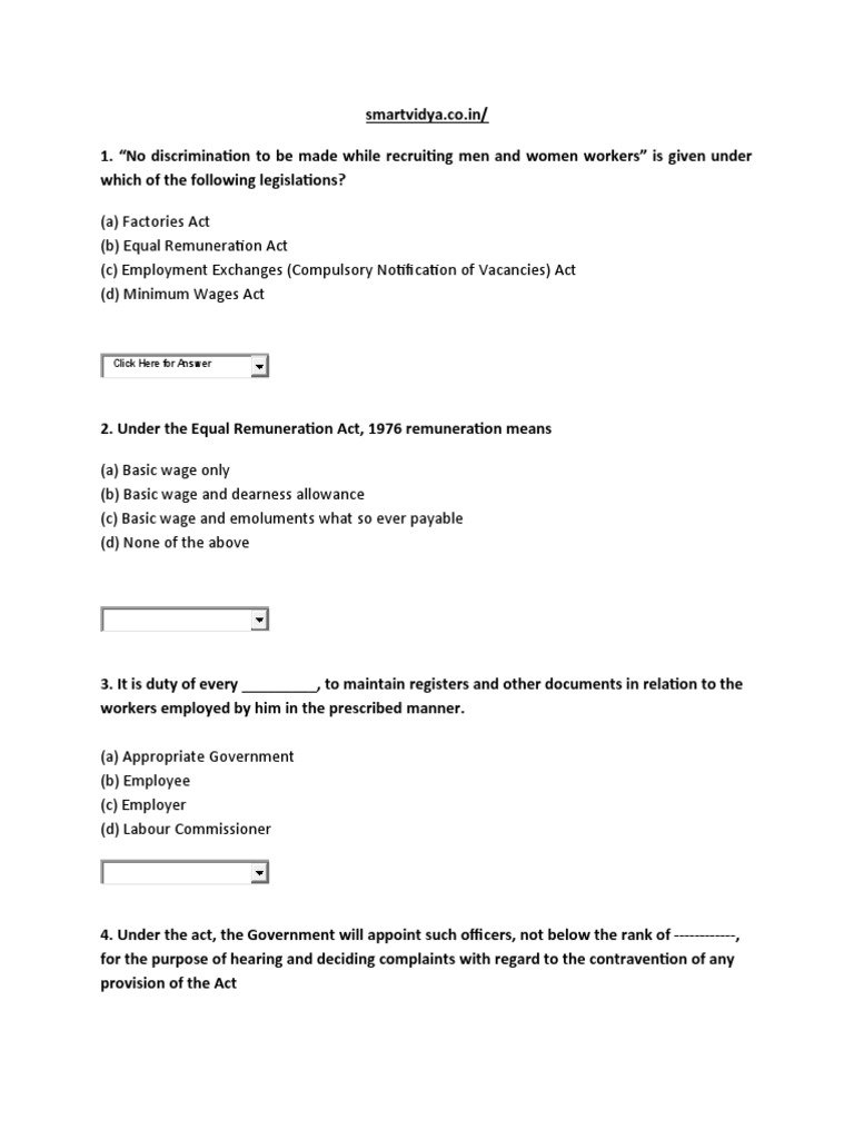 Overview of the Equal Remuneration Act 1976 | PDF | Constitutional Law ...
