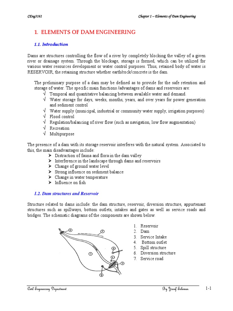 Elements of Dam Engineering Overview | PDF | Dam | Reservoir