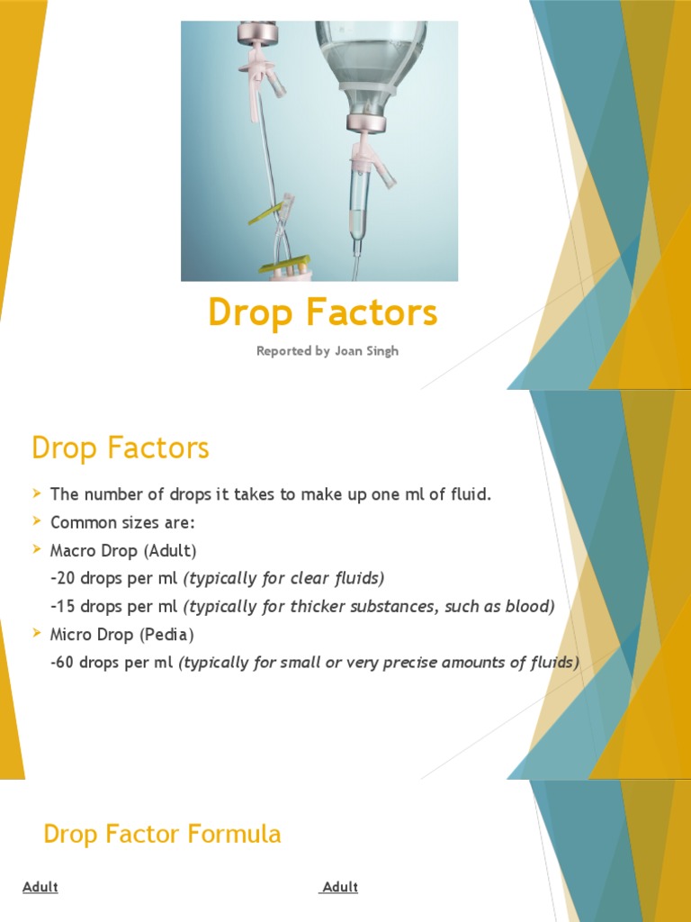 Drop Factors PDF Saline (Medicine) Chemical Substances