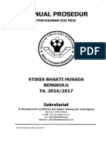 Manual Prosedur: Stikes Bhakti Husada Bengkulu TA. 2016/2017 Sekretariat