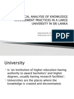 A Critical Analysis of Knowledge Management Practices