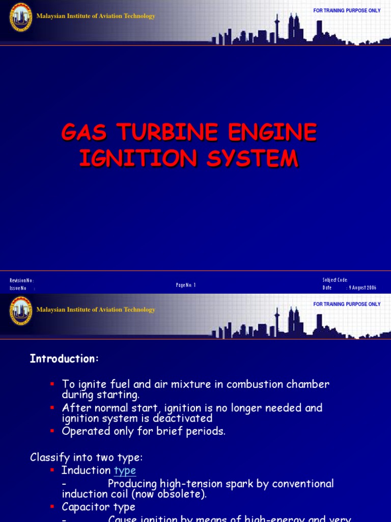 Gas Turbine Engine Ignition System Malaysian Institute of Aviation