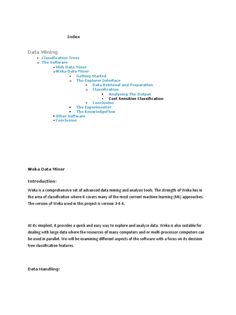 Weka Data Mining: Classification Overview | PDF | Computing | Computer ...