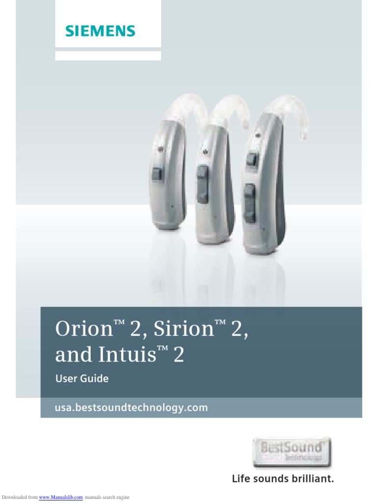 Orion 2, Sirion 2, and Intuis 2: User Guide | PDF | Hearing Aid | Telephone