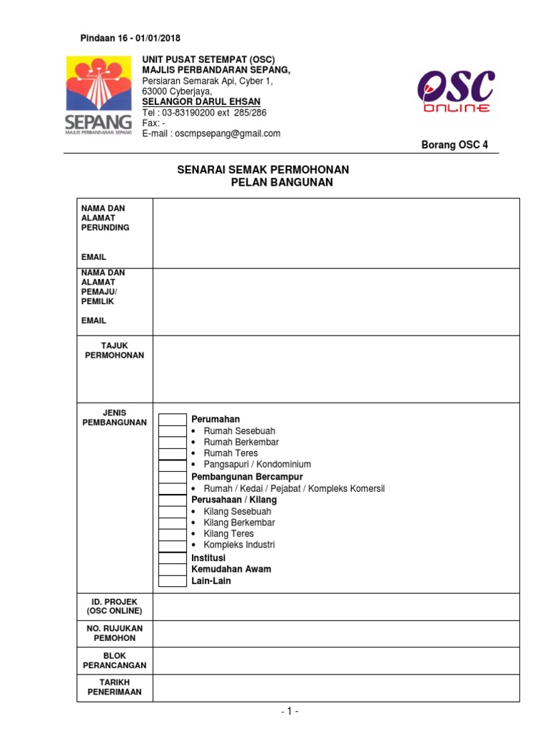 Senarai Semak 4 Pelan Bangunan Pdf