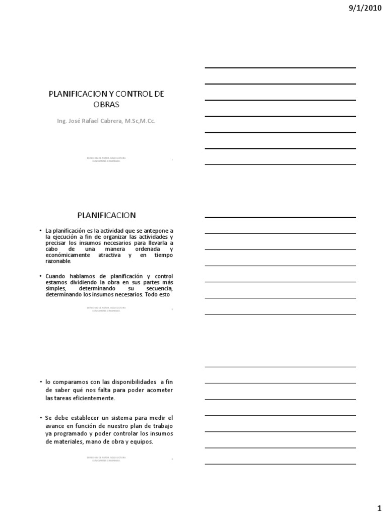 Planificación y Control de Obras Eficiente | PDF | Planificación ...