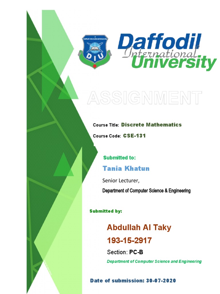 Assignment: Abdullah Al Taky 193-15-2917 | PDF