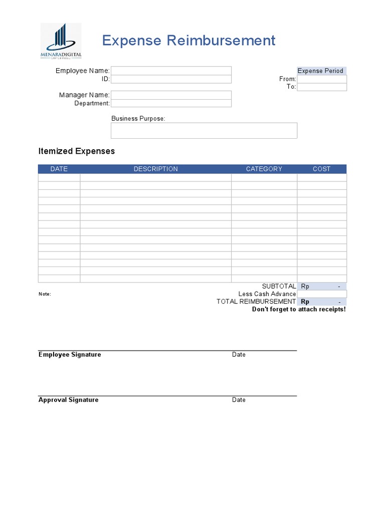 Expense Reimbursement: Itemized Expenses PDF Expense Paper And Expense Reimbursement: Itemized Expenses PDF Expense Paper And