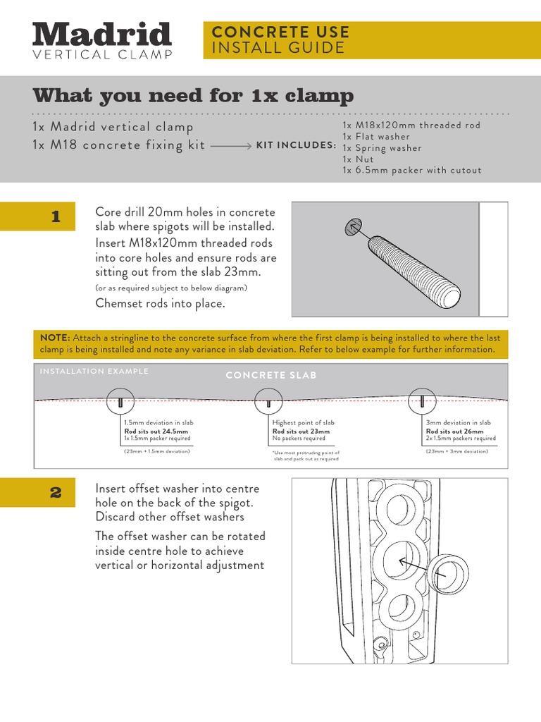 Concrete Slab Installation Guide | PDF | Nut (Hardware) | Machines