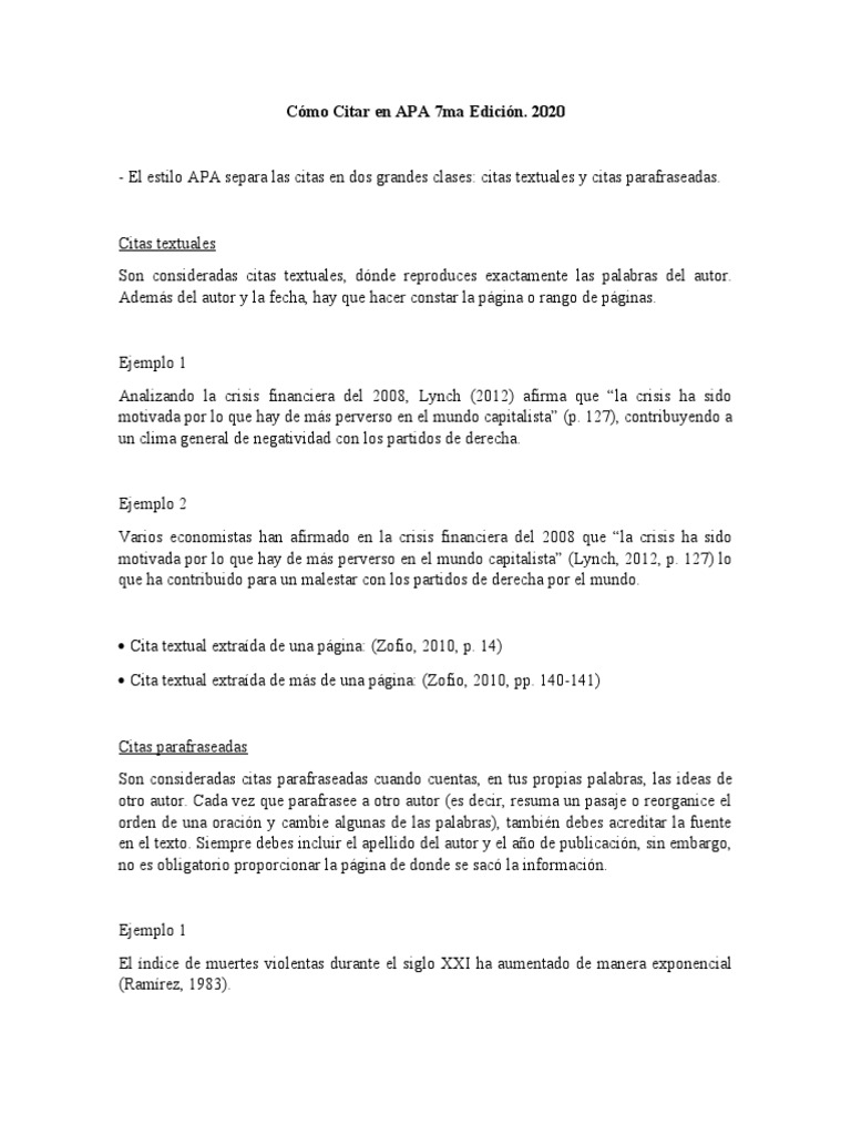 Como Citar APA 7ma Edicion 417171 | PDF | Estilo apa | Autor