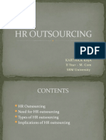 HR Outsourcing: Karthick Raja II Year - M. Com SRM University