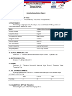 Activity Completion Report: Highlighting PPA On Enhancing Teachers Through INSET