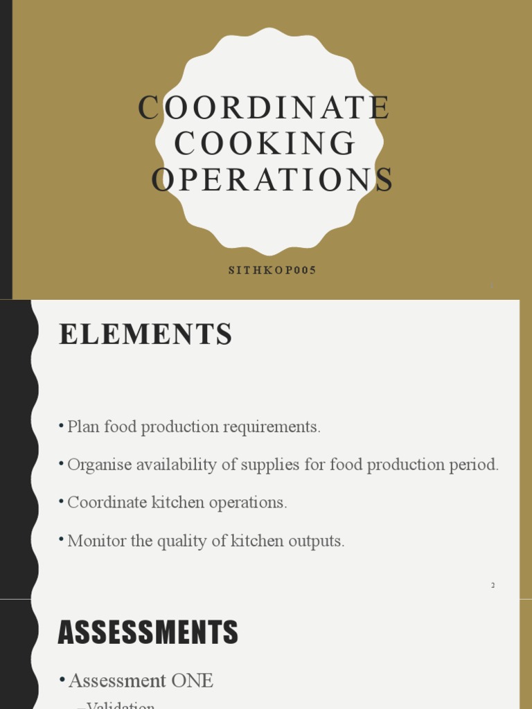 Coordinate Cooking Operations Guide | PDF | Hazard Analysis And ...