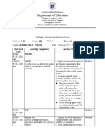 Department of Education: Weekly Home Learning Plan Week 4 Quarter 1